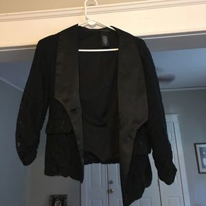 3/4sleeves lace “blazer” jacket, false pockets
